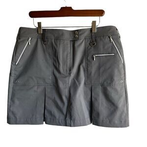 GGBlue Luxe Sport Skorts in Grey 12 Pleated Skirt‎ Golf Pickleball Gray